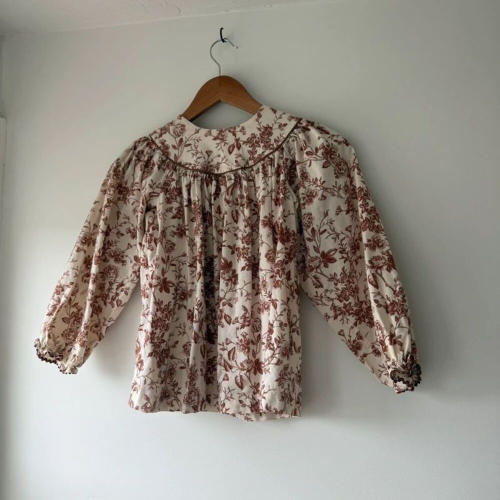 Girl’s 100% Cotton Floral Peasant Blouse